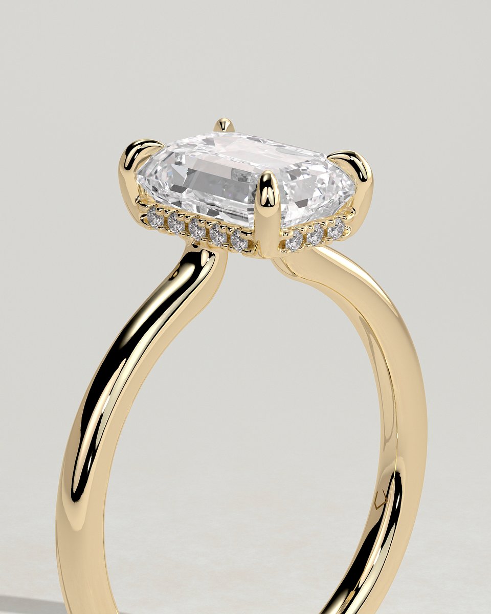MET 0288 Emerald Solitaire Engagement Ring