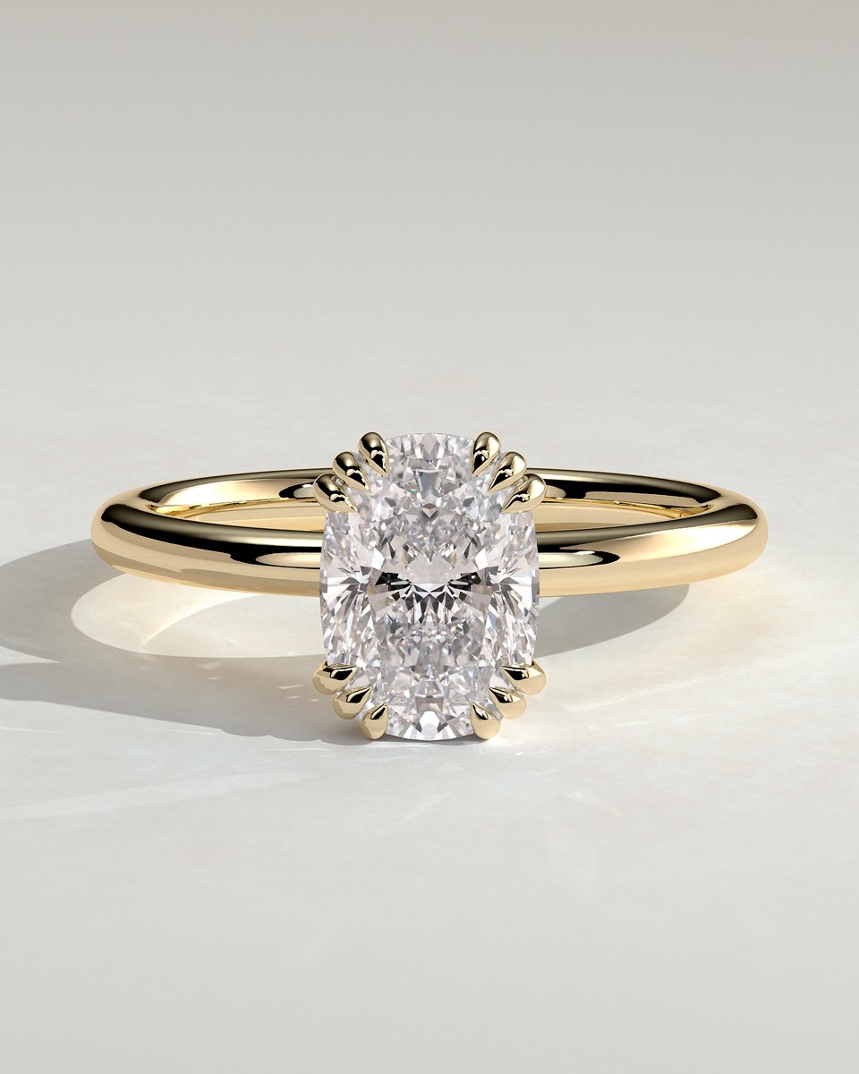 MET 0225 Elongated Cushion Solitaire Engagement Ring