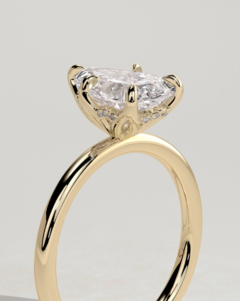 MET 0201 Pear Solitaire Engagement Ring