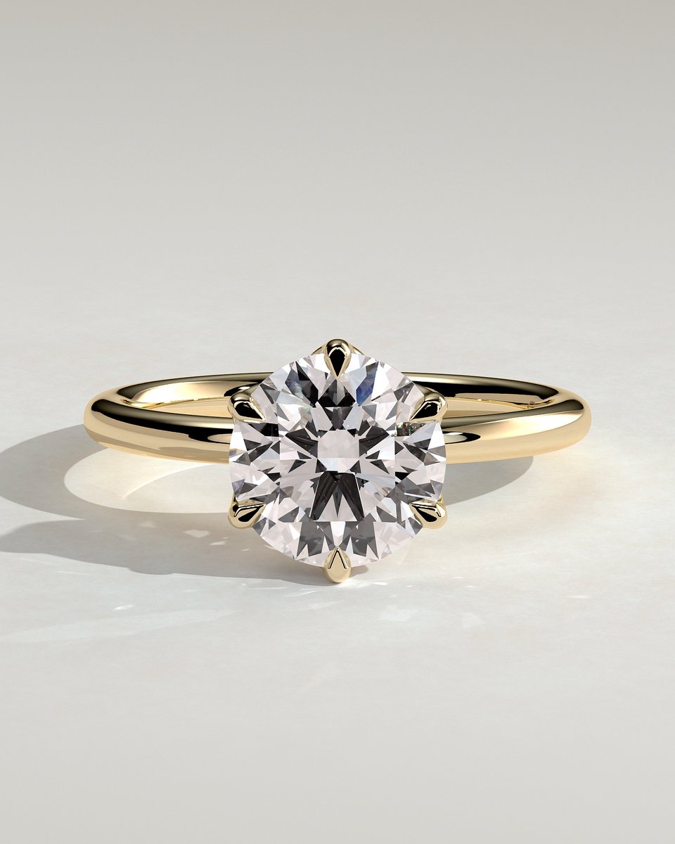 MET 0025 Round Solitaire Engagement Ring