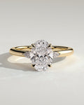 MET 0031 Oval Three Stone Engagement Ring
