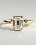 MET 0123 Emerald Solitaire Engagement Ring