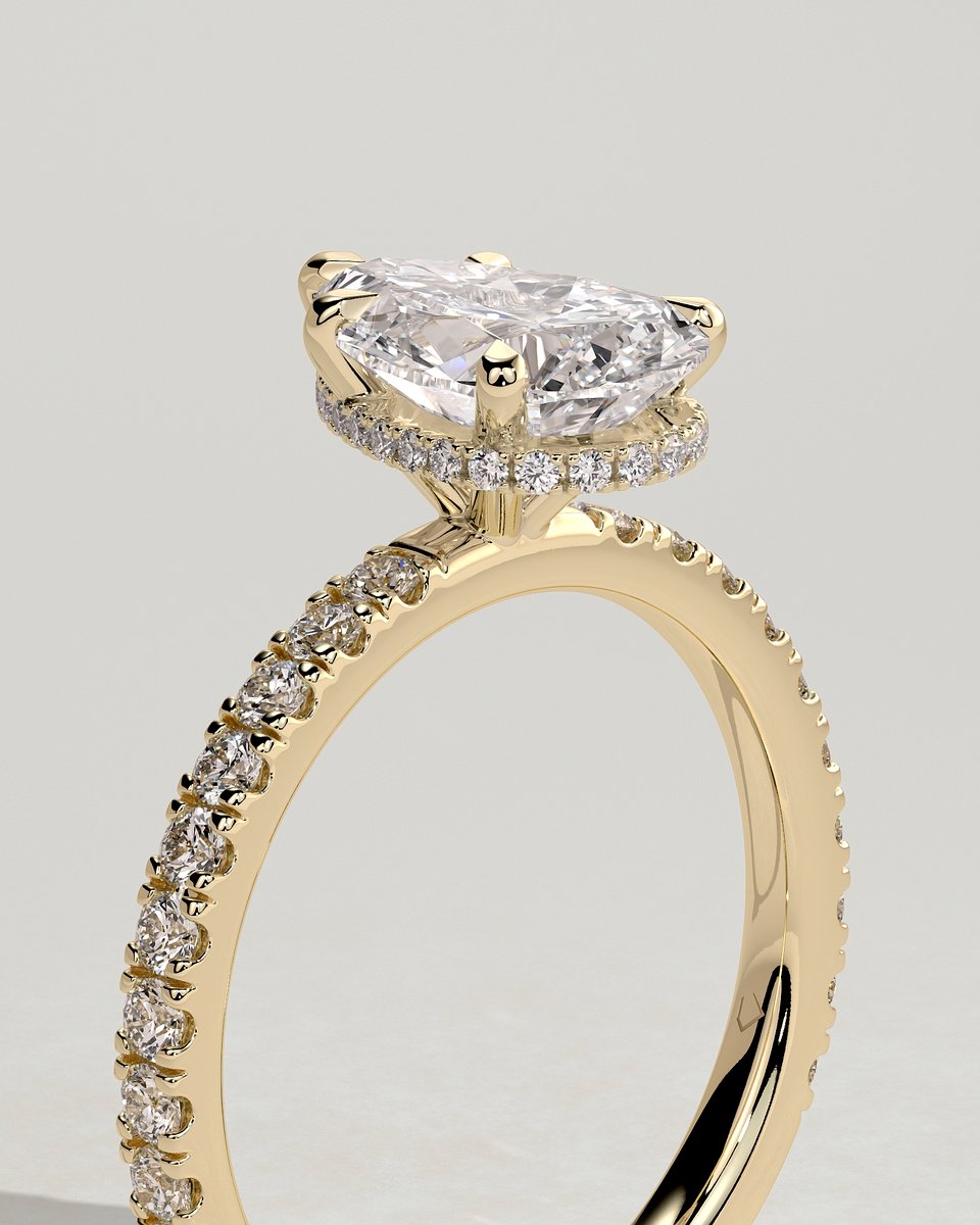 MET 0148 Pear Solitaire Engagement Ring