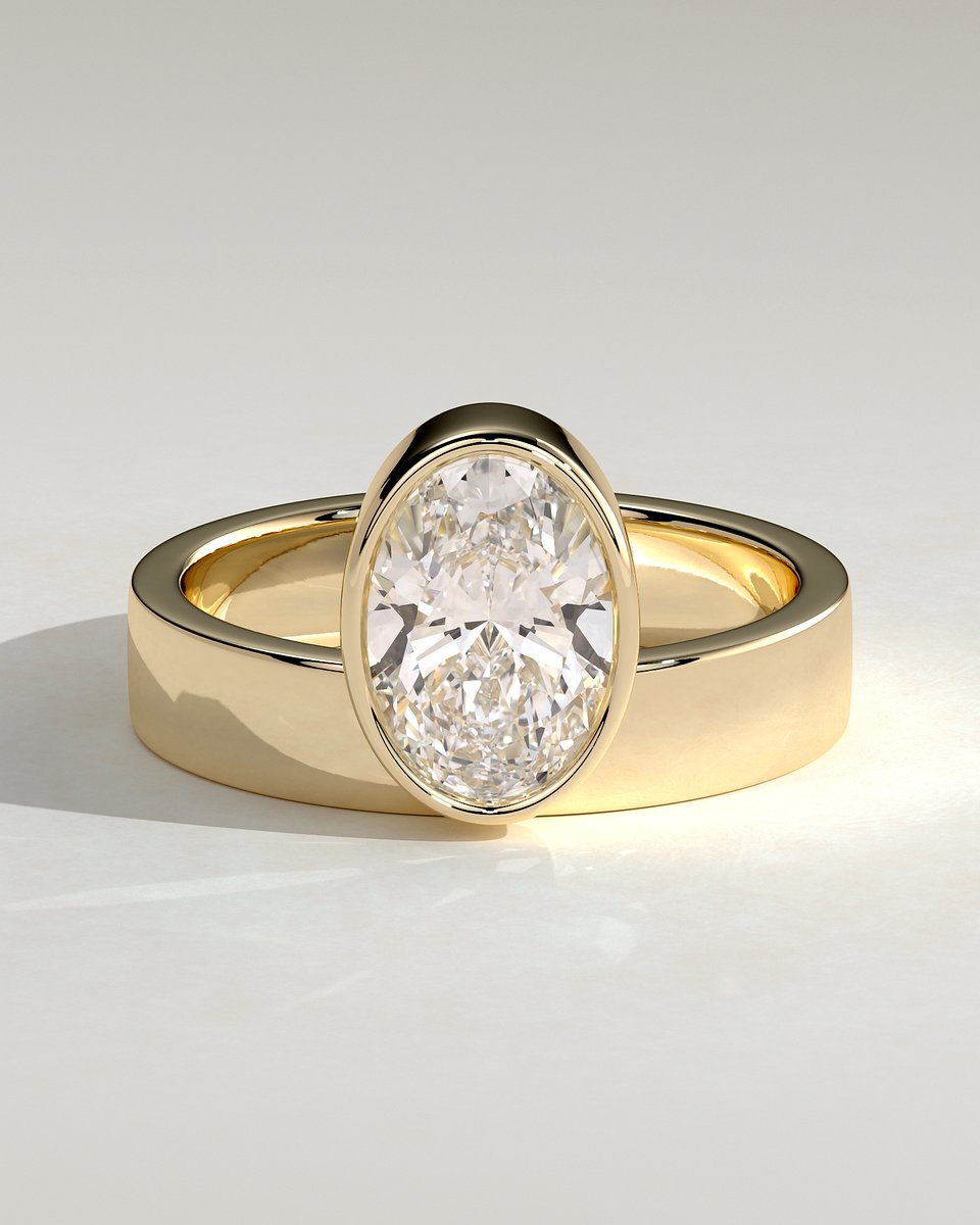 MET 0260 Oval Solitaire Engagement Ring