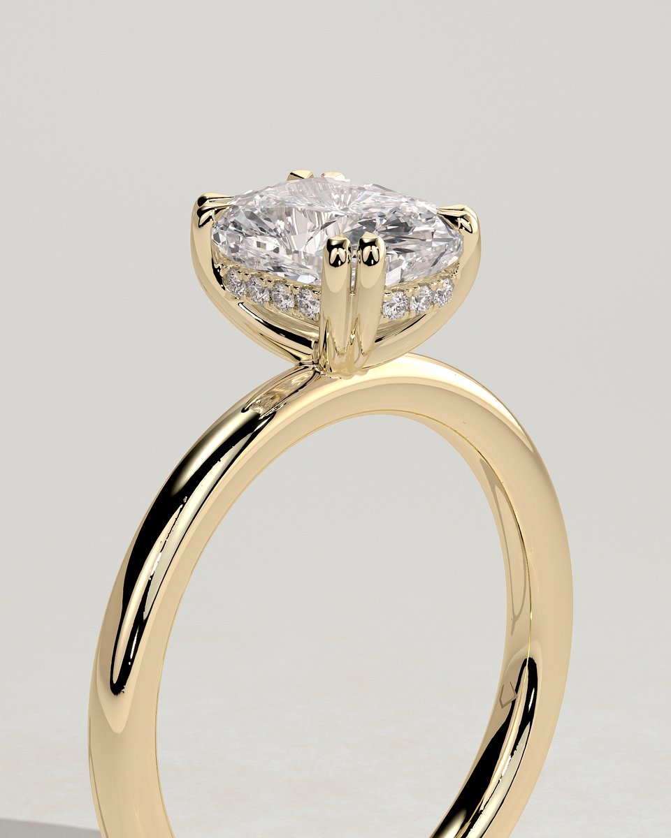 MET 0138 Elongated Cushion Solitaire Engagement Ring