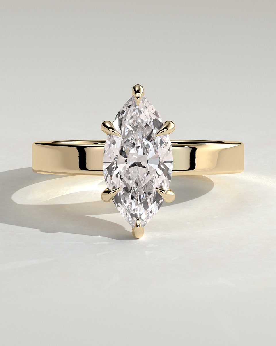 MET 0188 Marquise Solitaire Engagement Ring