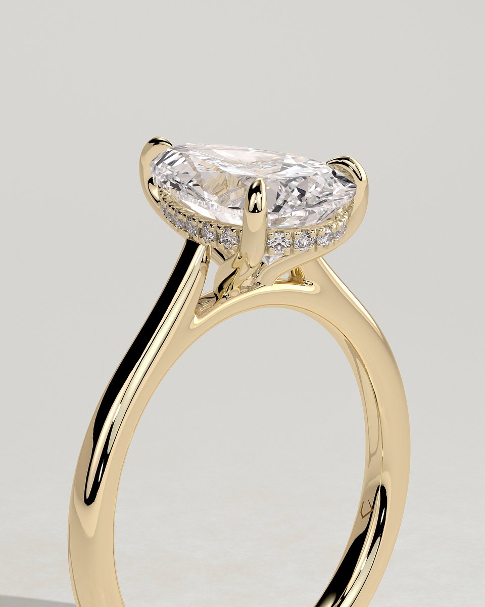 MET 0335 Pear Solitaire Engagement Ring