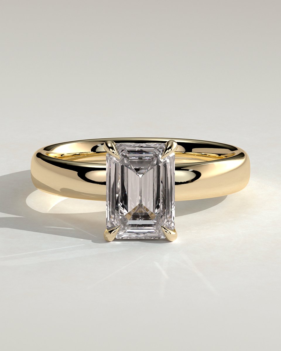 MET 0270 Emerald Solitaire Engagement Ring