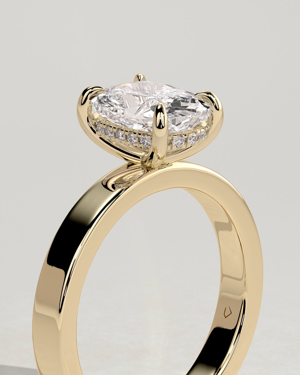 MET 0192 Elongated Cushion Solitaire Engagement Ring