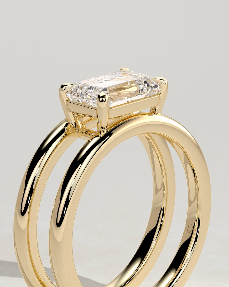 MET 0179 Emerald Solitaire Engagement Ring