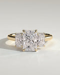 MET 0230 Radiant Three Stone Engagement Ring