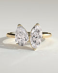 MET 0218 Pear Toi et Moi Engagement Ring