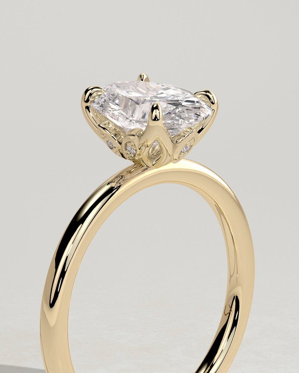 MET 0076 Oval Solitaire Engagement Ring