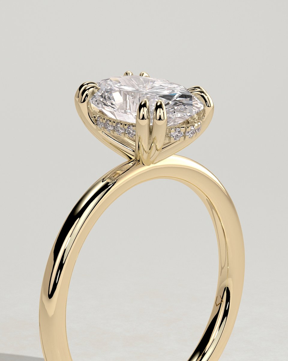 MET 0109 Oval Solitaire Engagement Ring