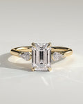 MET 0302 Emerald Three Stone Engagement Ring