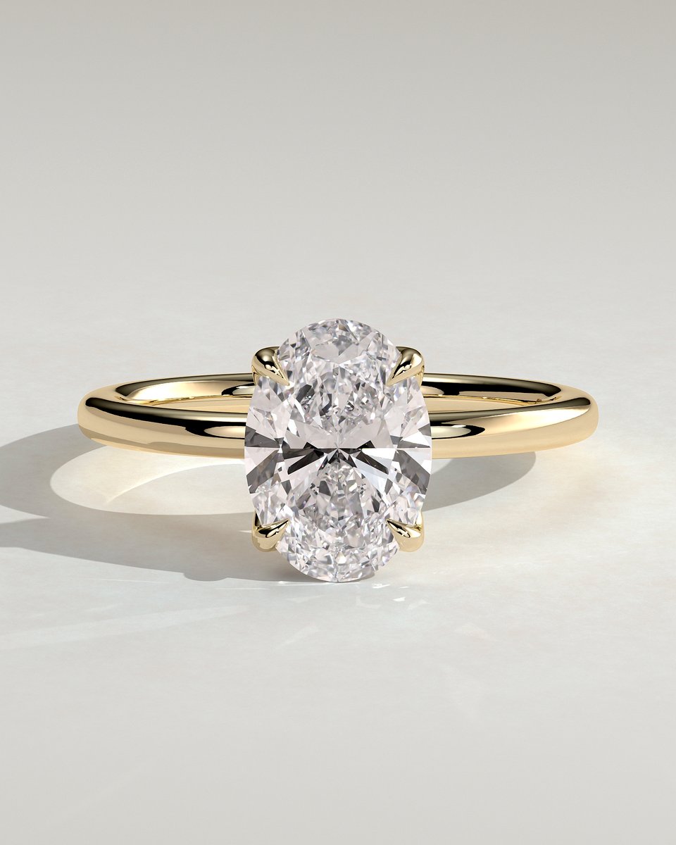 MET 0076 Oval Solitaire Engagement Ring