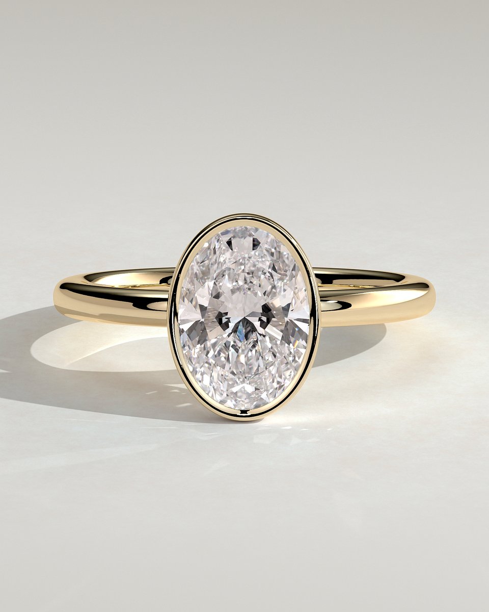 MET 0041 Oval Solitaire Engagement Ring