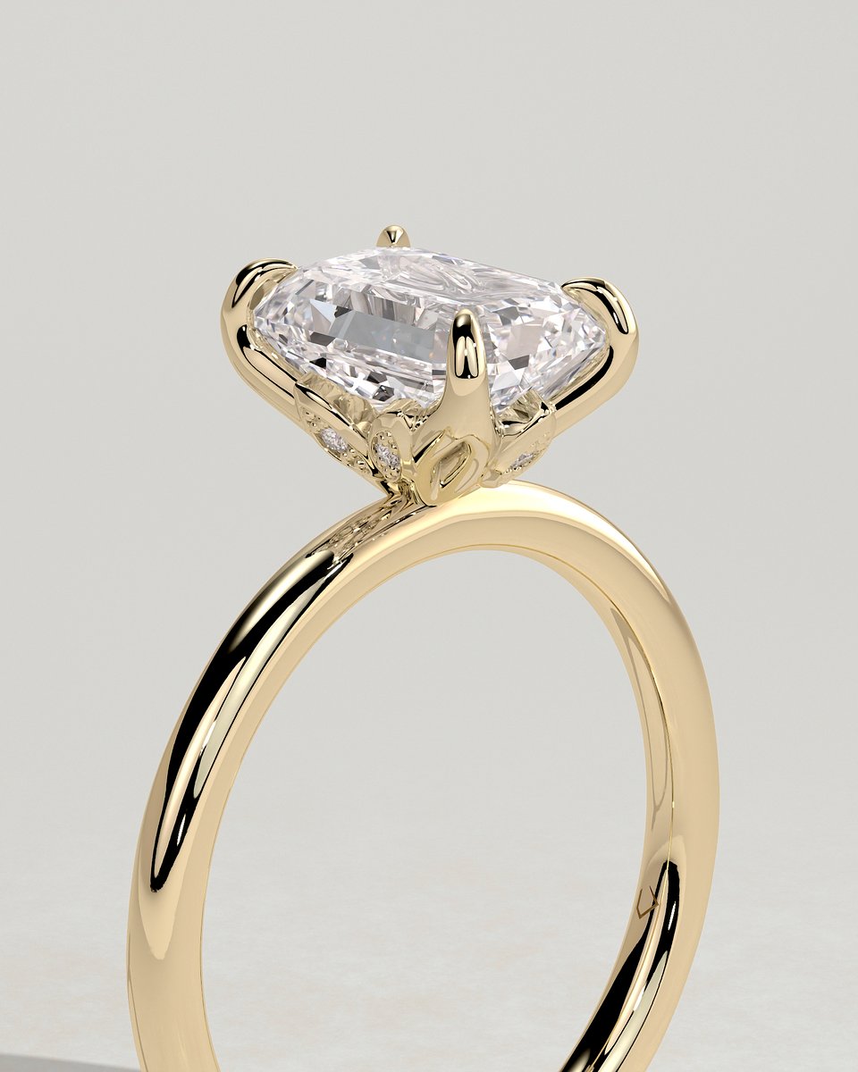 MET 0314 Emerald Solitaire Engagement Ring