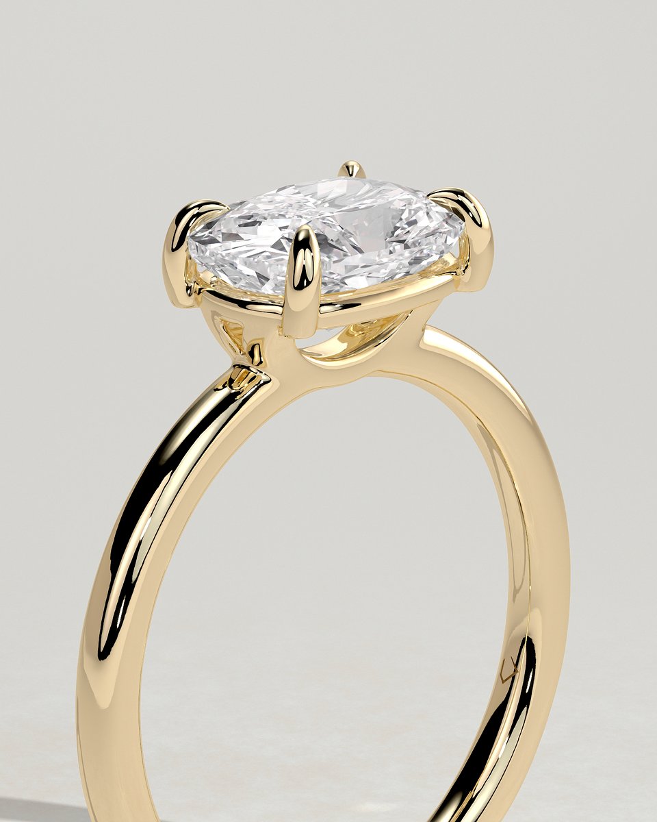 MET 0289 Elongated Cushion Solitaire Engagement Ring
