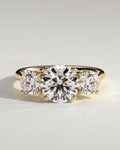 MET 0032 Round Three Stone Engagement Ring