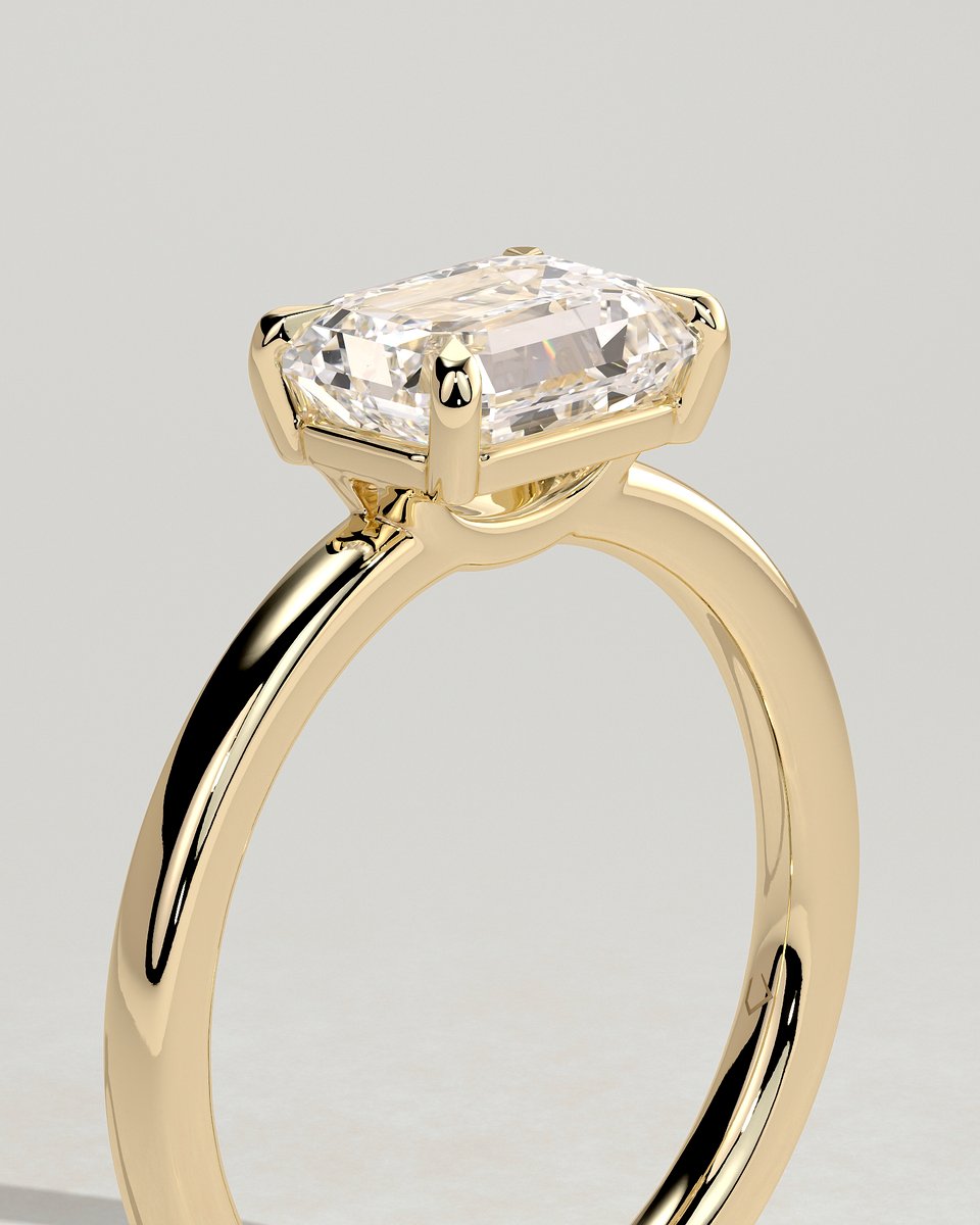 MET 0222 Emerald Solitaire Engagement Ring