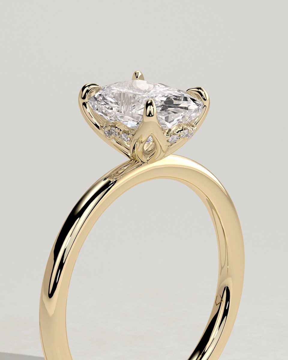 MET 0202 Elongated Cushion Solitaire Engagement Ring