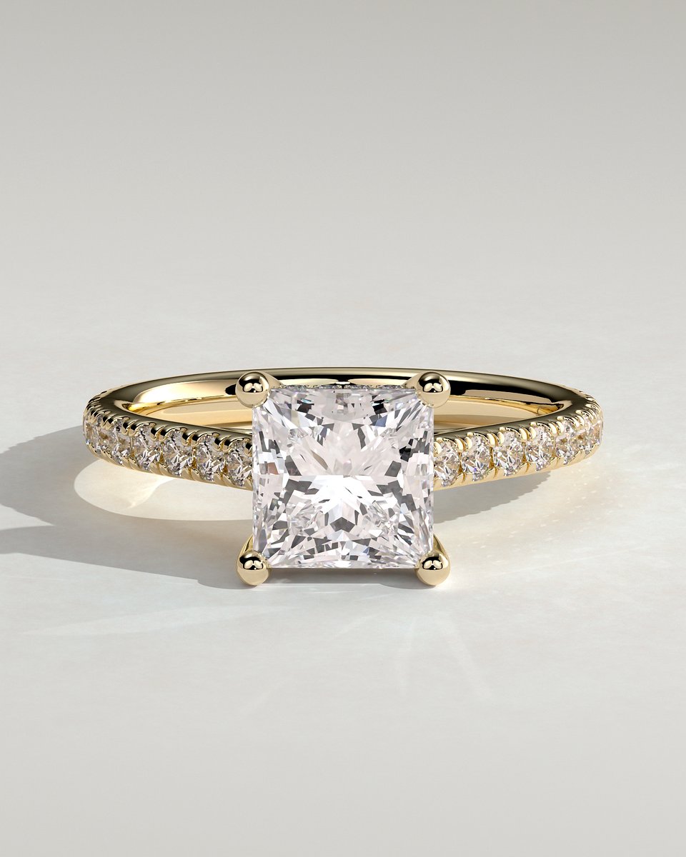 MET 0175 Princess Solitaire Engagement Ring