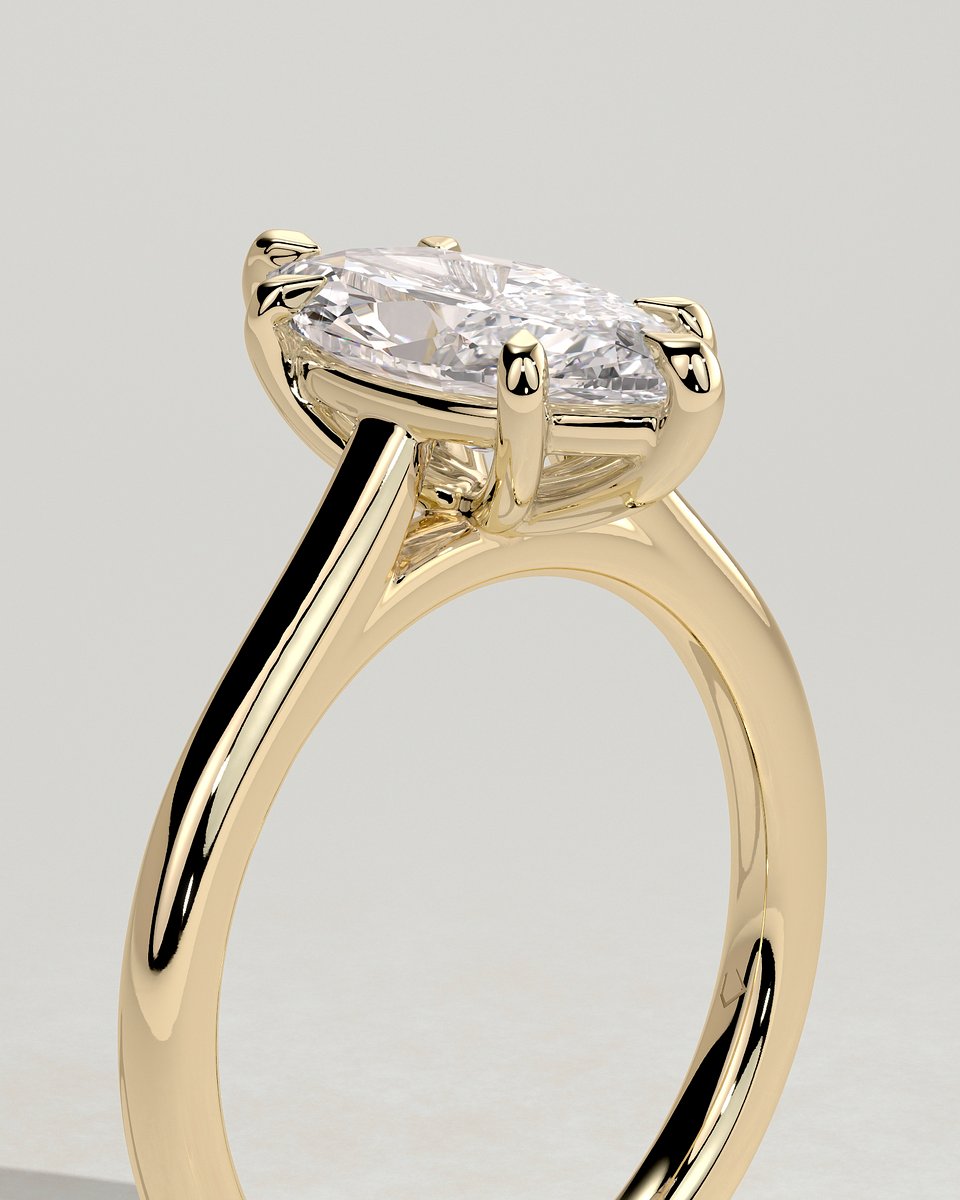 MET 0069 Marquise Solitaire Engagement Ring