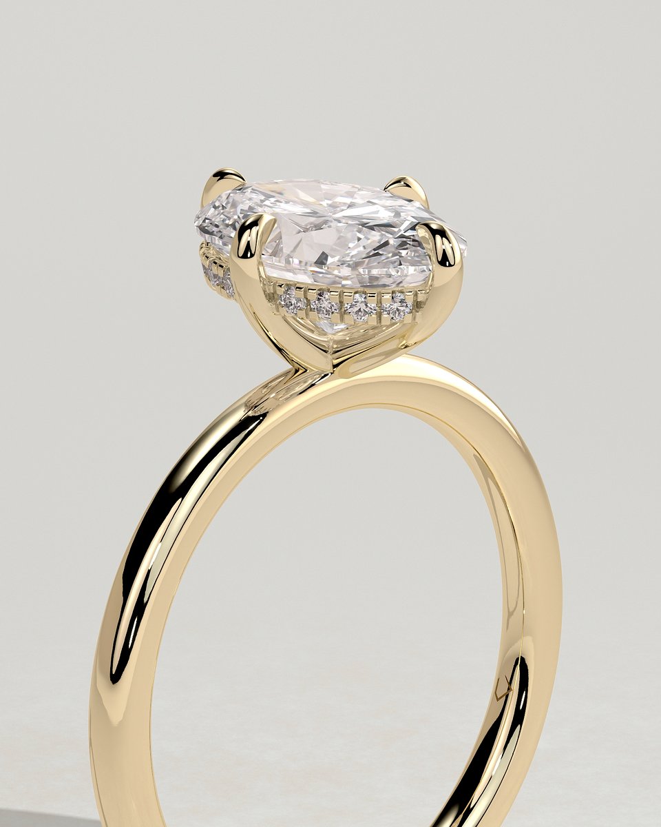 MET 0191 Oval Solitaire Engagement Ring