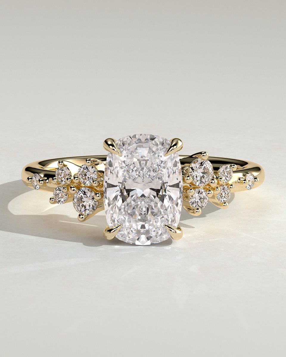 MET 0073 Elongated Cushion Solitaire Engagement Ring
