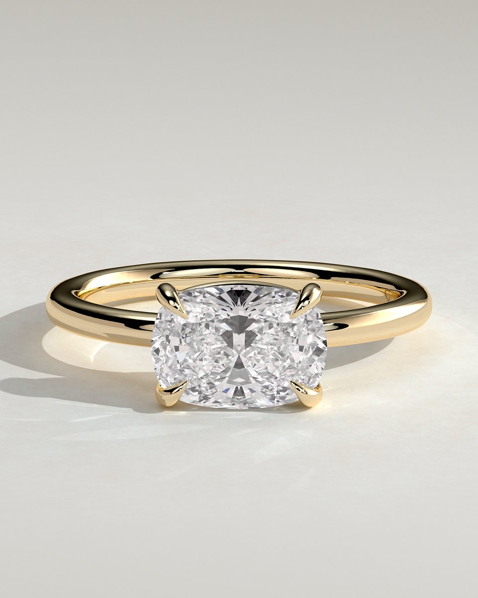 MET 0289 Elongated Cushion Solitaire Engagement Ring