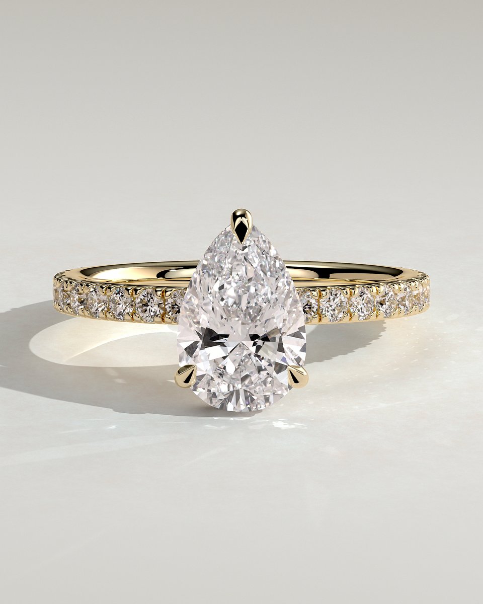 MET 0232 Pear Solitaire Engagement Ring