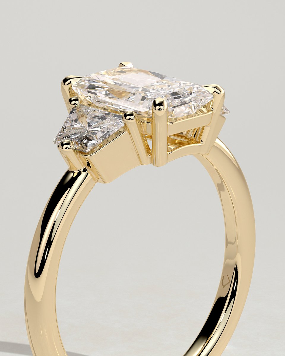 MET 0133 Radiant Three Stone Engagement Ring