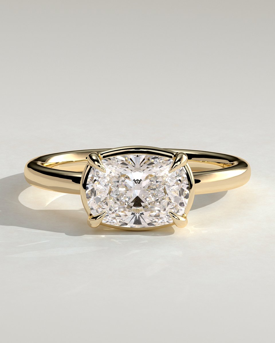 MET 0189 Elongated Cushion Solitaire Engagement Ring