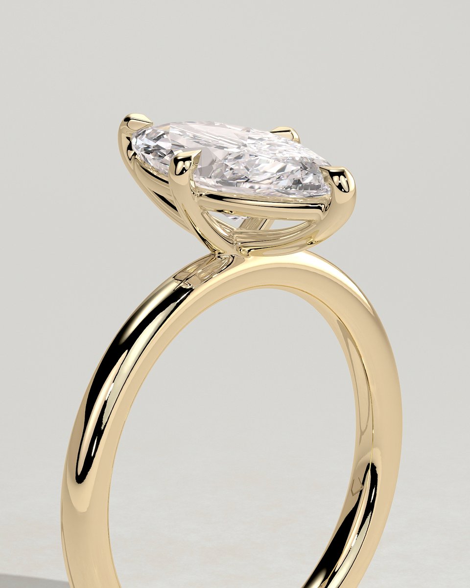 MET 0144 Marquise Solitaire Engagement Ring