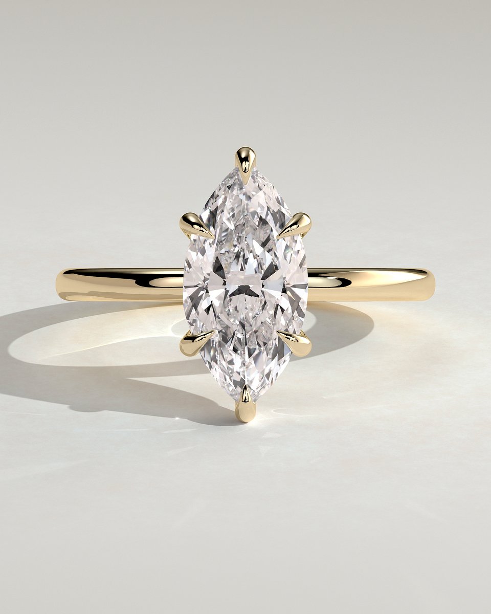 MET 0275 Marquise Solitaire Engagement Ring