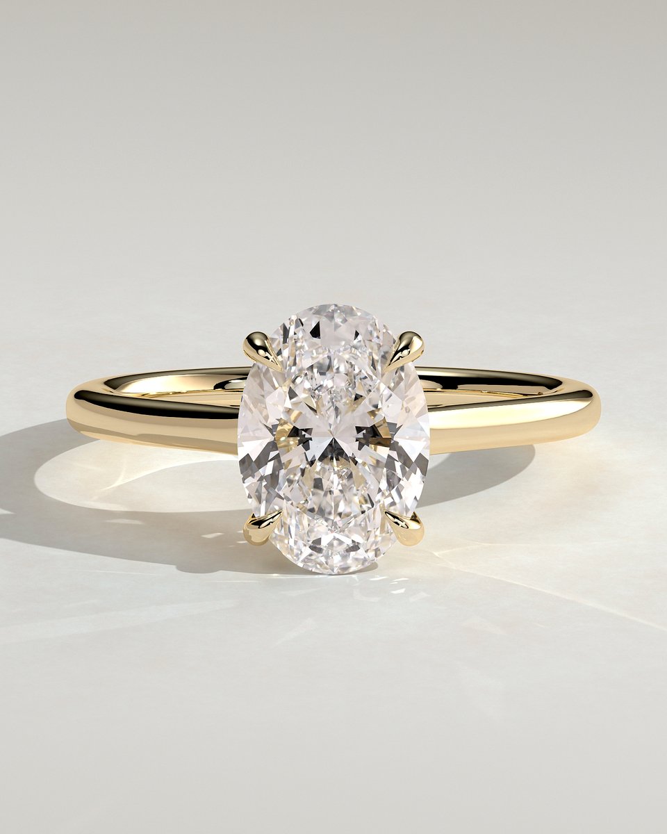 MET 0043 Oval Solitaire Engagement Ring