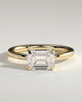 MET 0222 Emerald Solitaire Engagement Ring