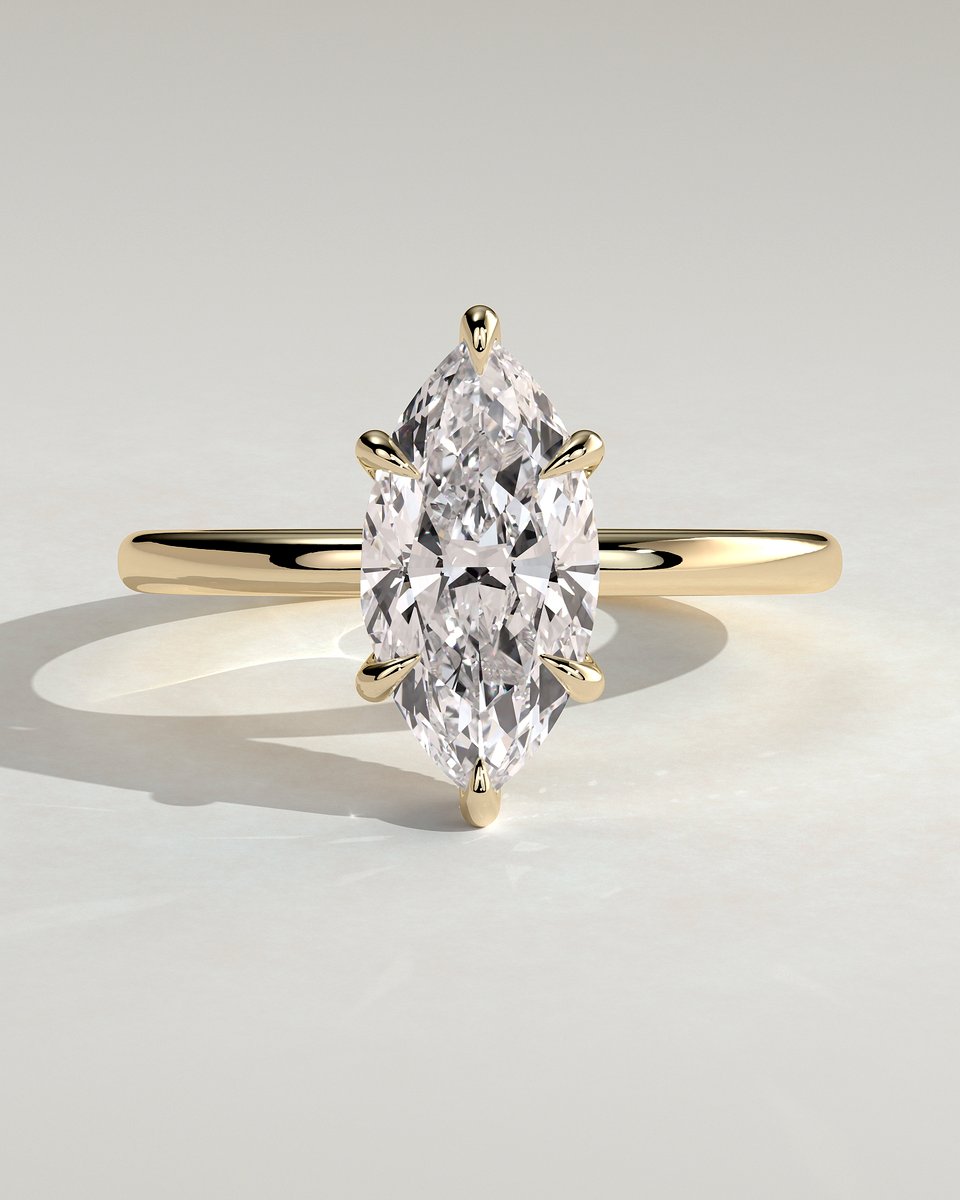 MET 0327 Marquise Solitaire Engagement Ring