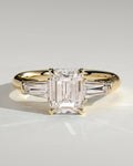 MET 0140 Emerald Three Stone Engagement Ring