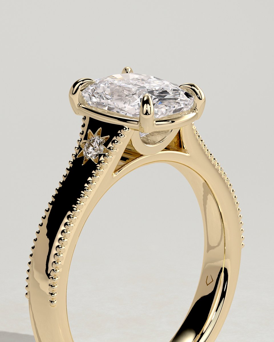 MET 0200 Elongated Cushion Solitaire Engagement Ring