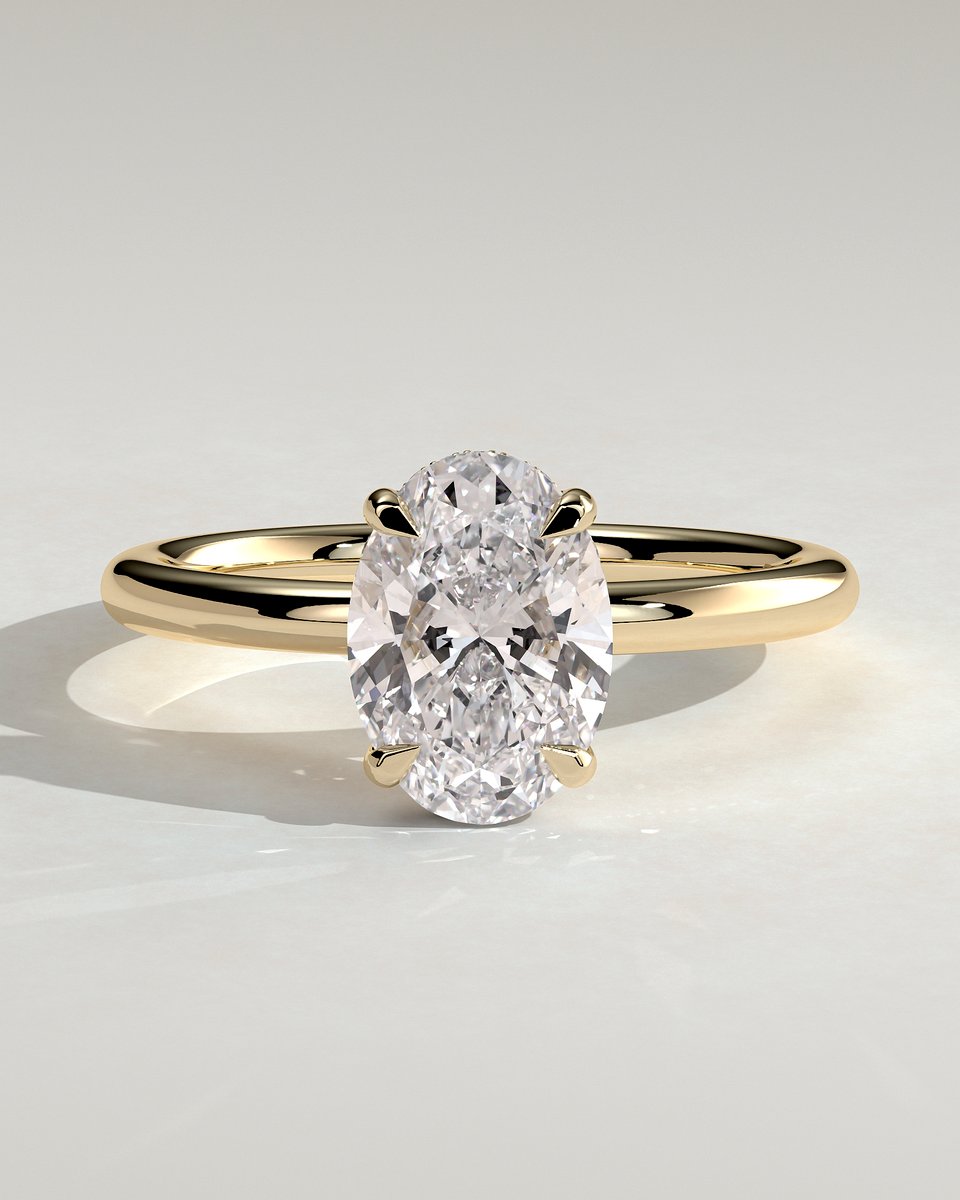 MET 0001 Oval Solitaire Engagement Ring