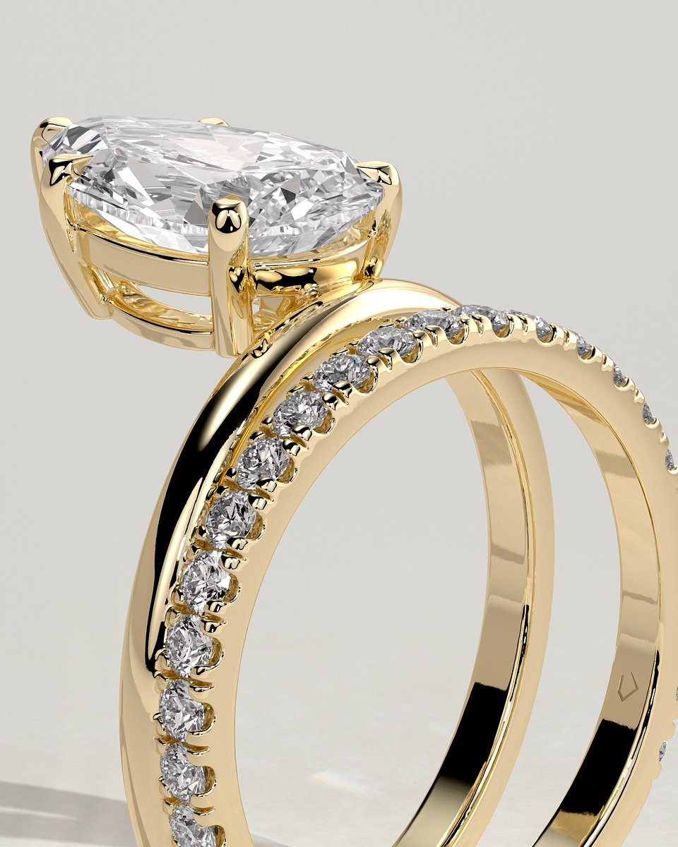 MET 0204 Pear Solitaire Engagement Ring