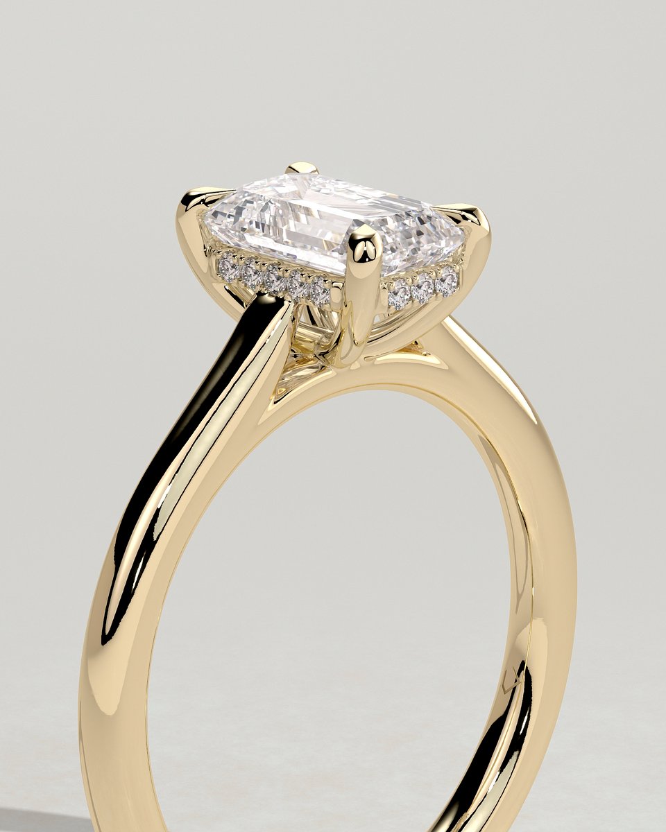 MET 0066 Emerald Solitaire Engagement Ring