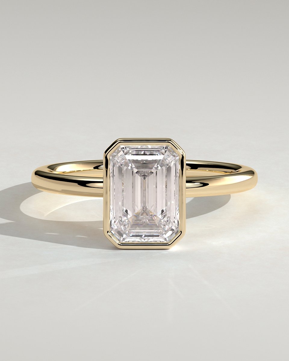 MET 0354 Emerald Solitaire Engagement Ring