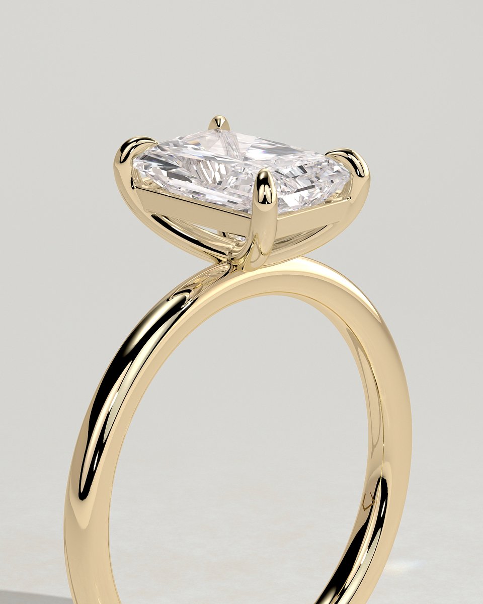MET 0068 Radiant Solitaire Engagement Ring