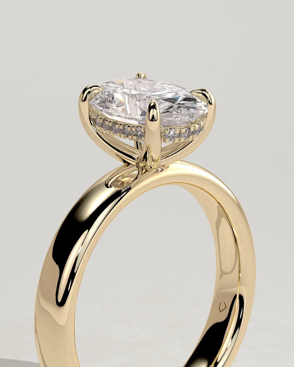 MET 0055 Oval Solitaire Engagement Ring