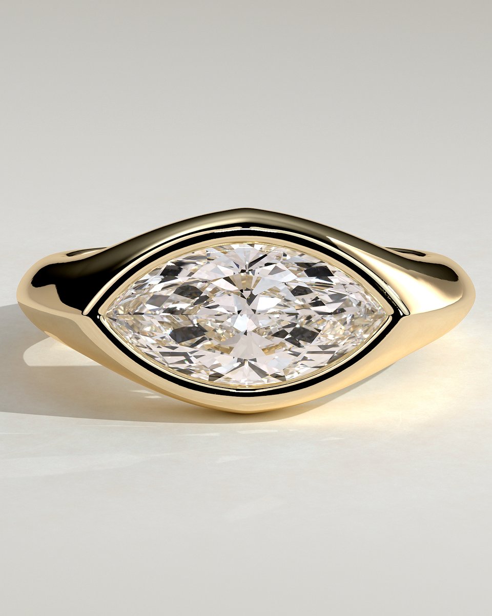 MET 0254 Marquise Solitaire Engagement Ring