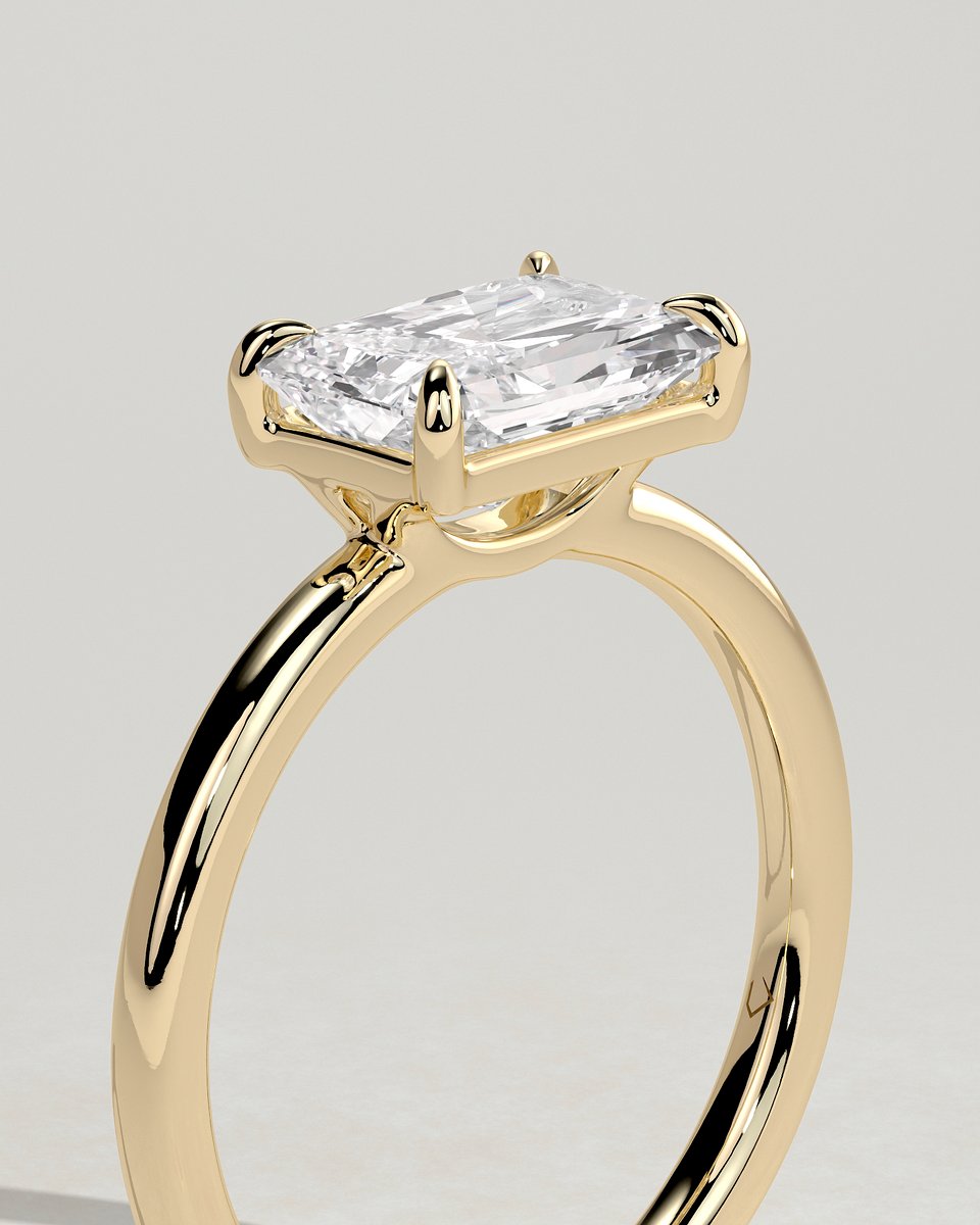 MET 0203 Radiant Solitaire Engagement Ring