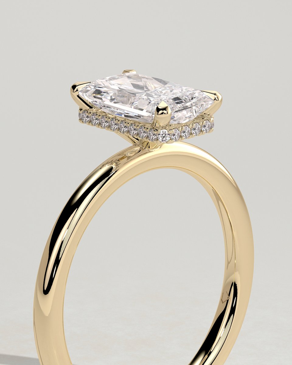 MET 0026 Radiant Solitaire Engagement Ring